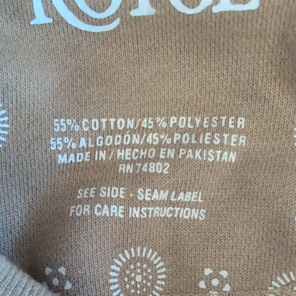 Royce Women's V-Neck Tan Oversized Sweatshirt XL                       W102 - Picture 6 of 10